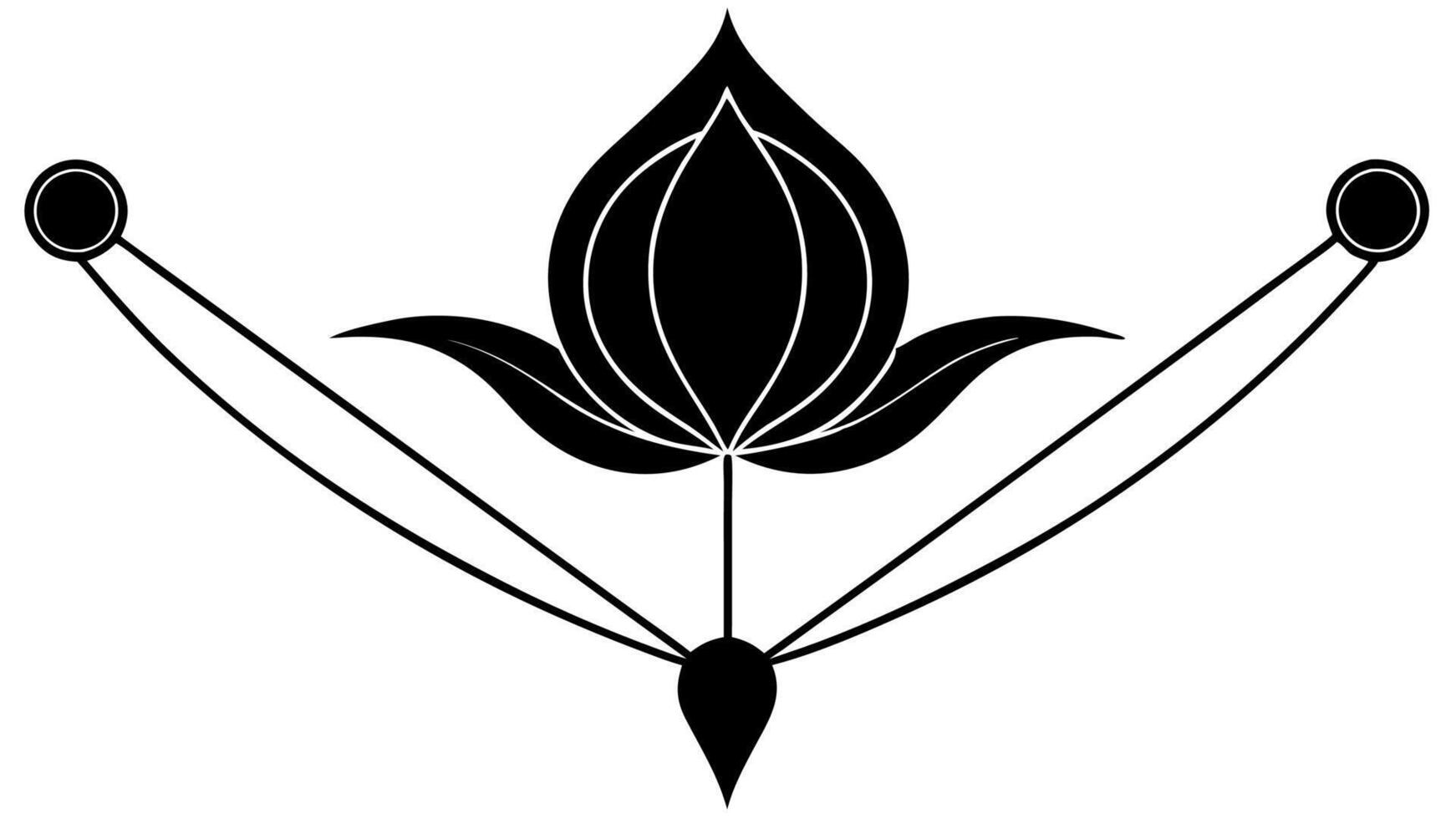 Beautiful Flower Ornament Silhouette Design Classic Illustrations vector