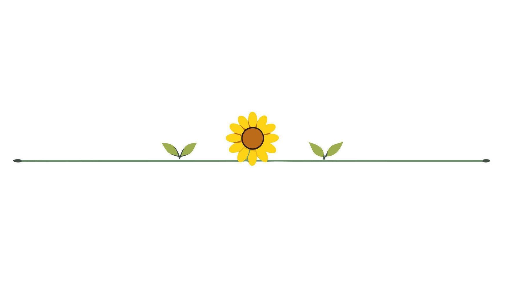 Stylish Flower Ornament with Underline for Design vector