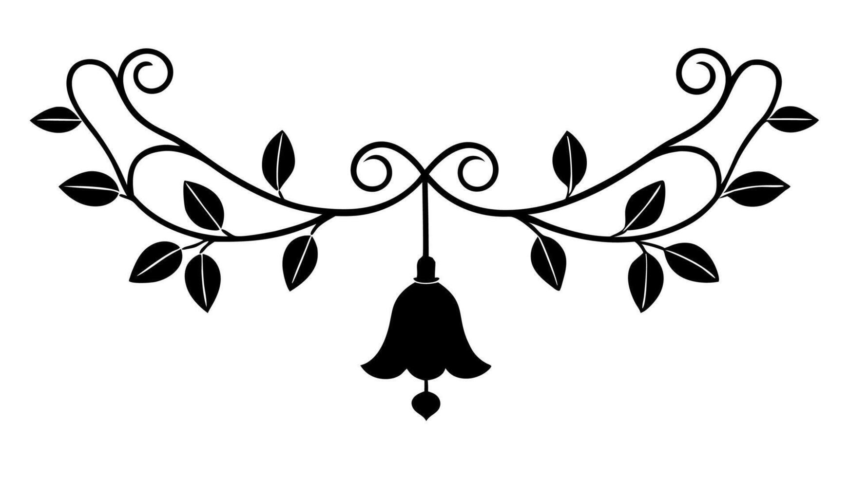 Ornament Silhouette Featuring Elegant Flower Pattern for Creative Art Lovers vector