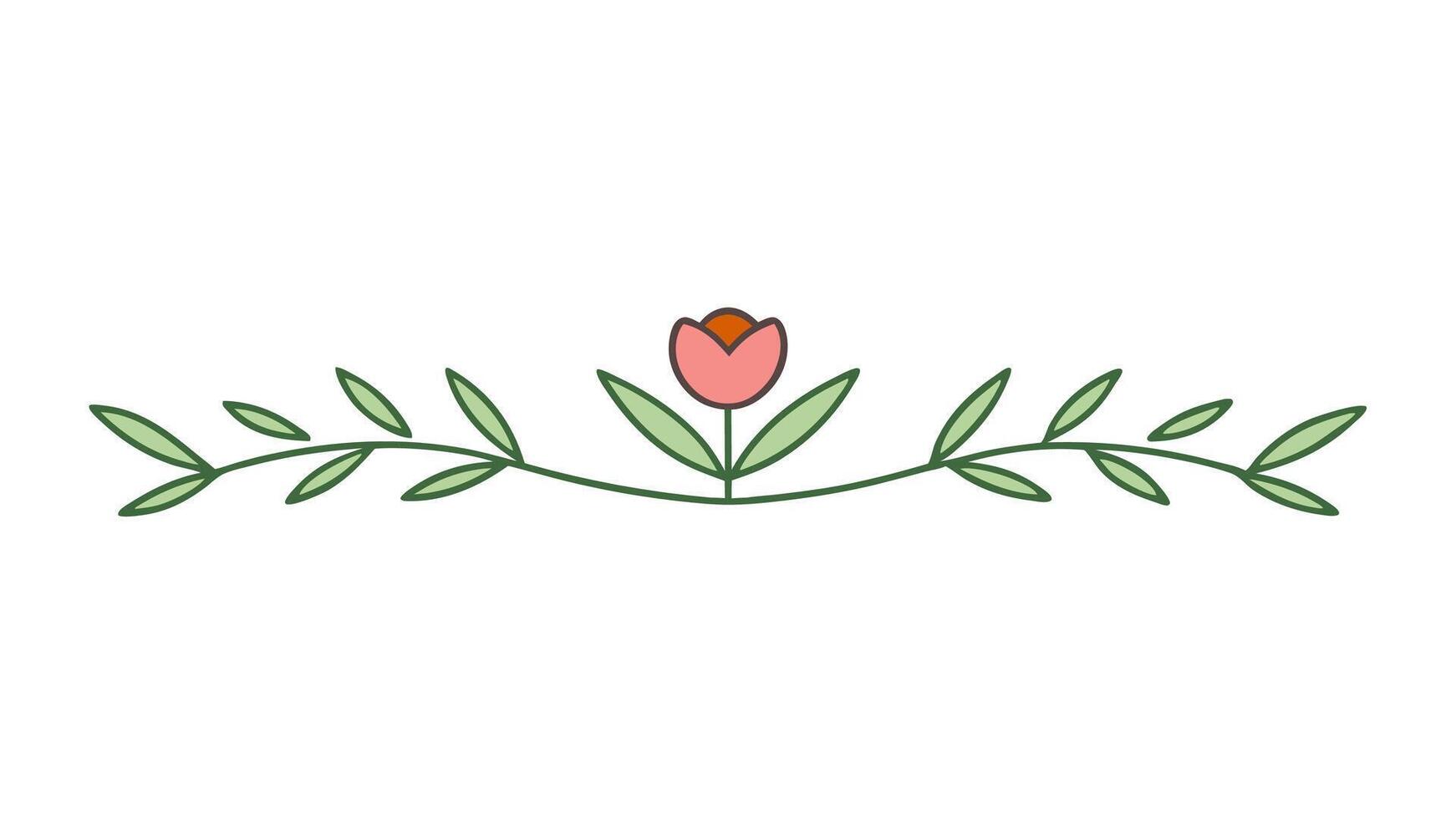 Elegant Floral Ornament with Underline vector