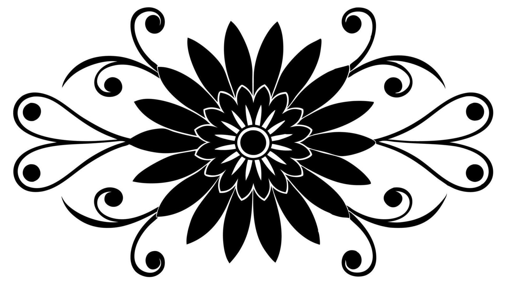 Floral Flower Ornament Silhouette Design Illustration for Decorative vector