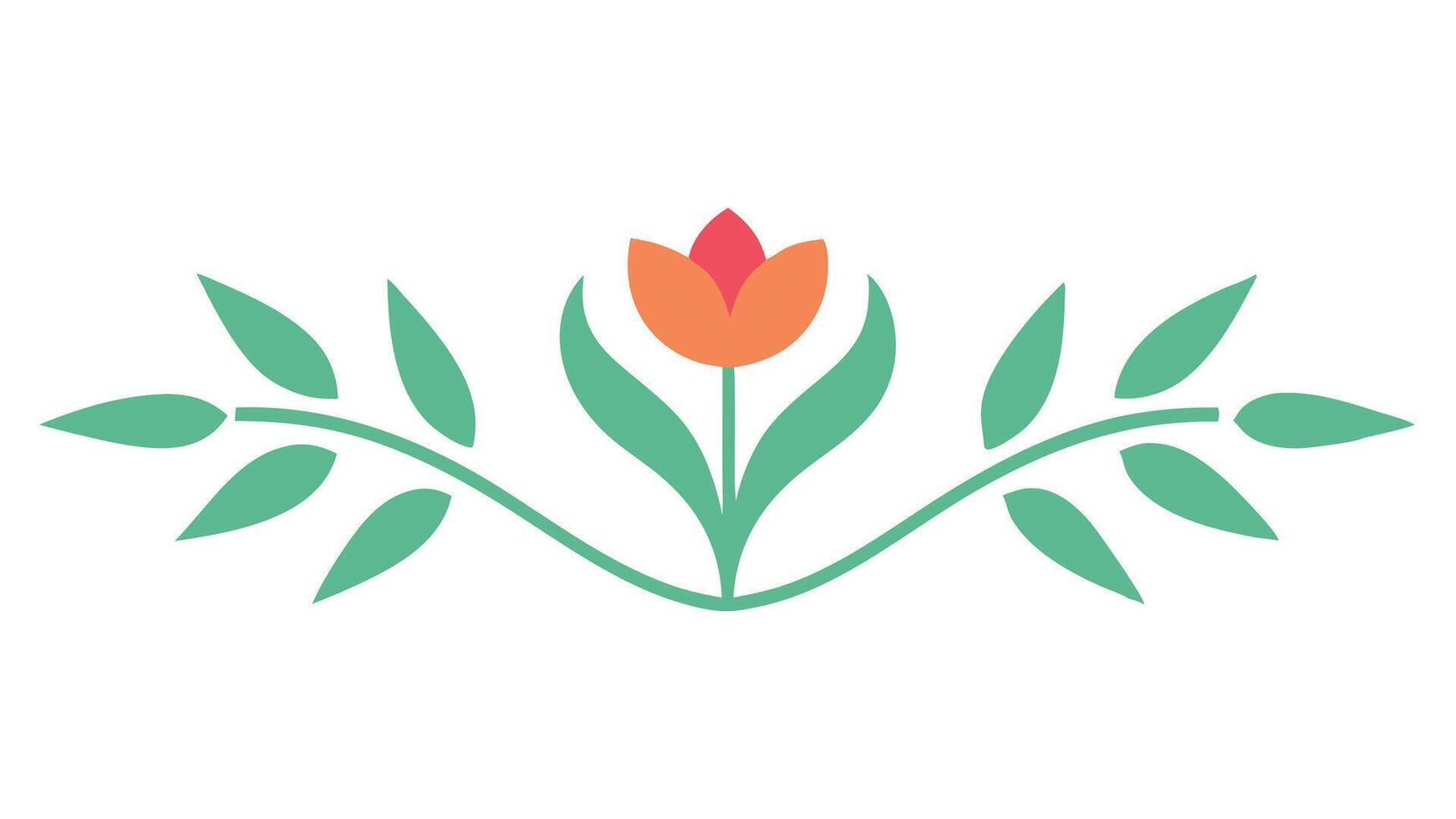 Stylish Flower Ornament with Underline Graphic Design vector