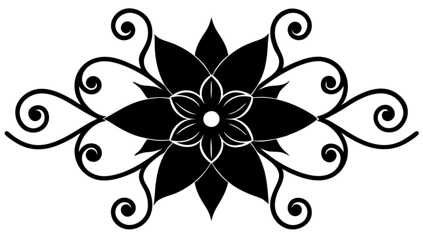 Floral Flower Ornament Silhouette Design Illustration Elegant Patterns vector