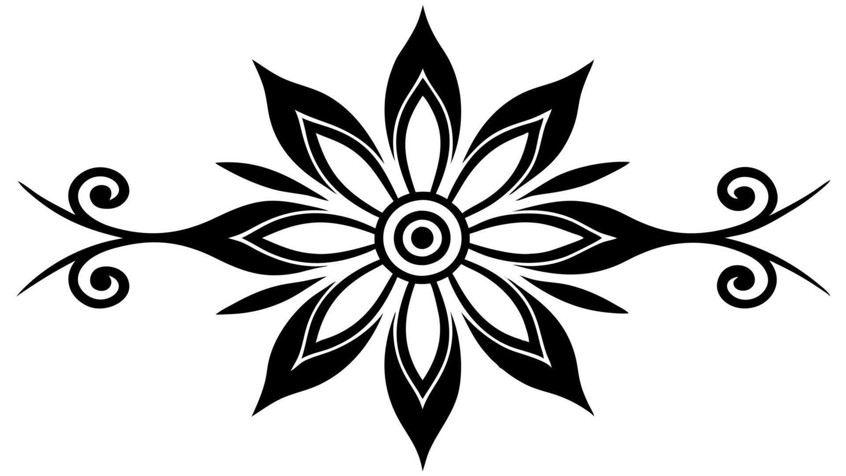 Flower Ornament Silhouette Design Illustration for Elegant Decorative Art vector