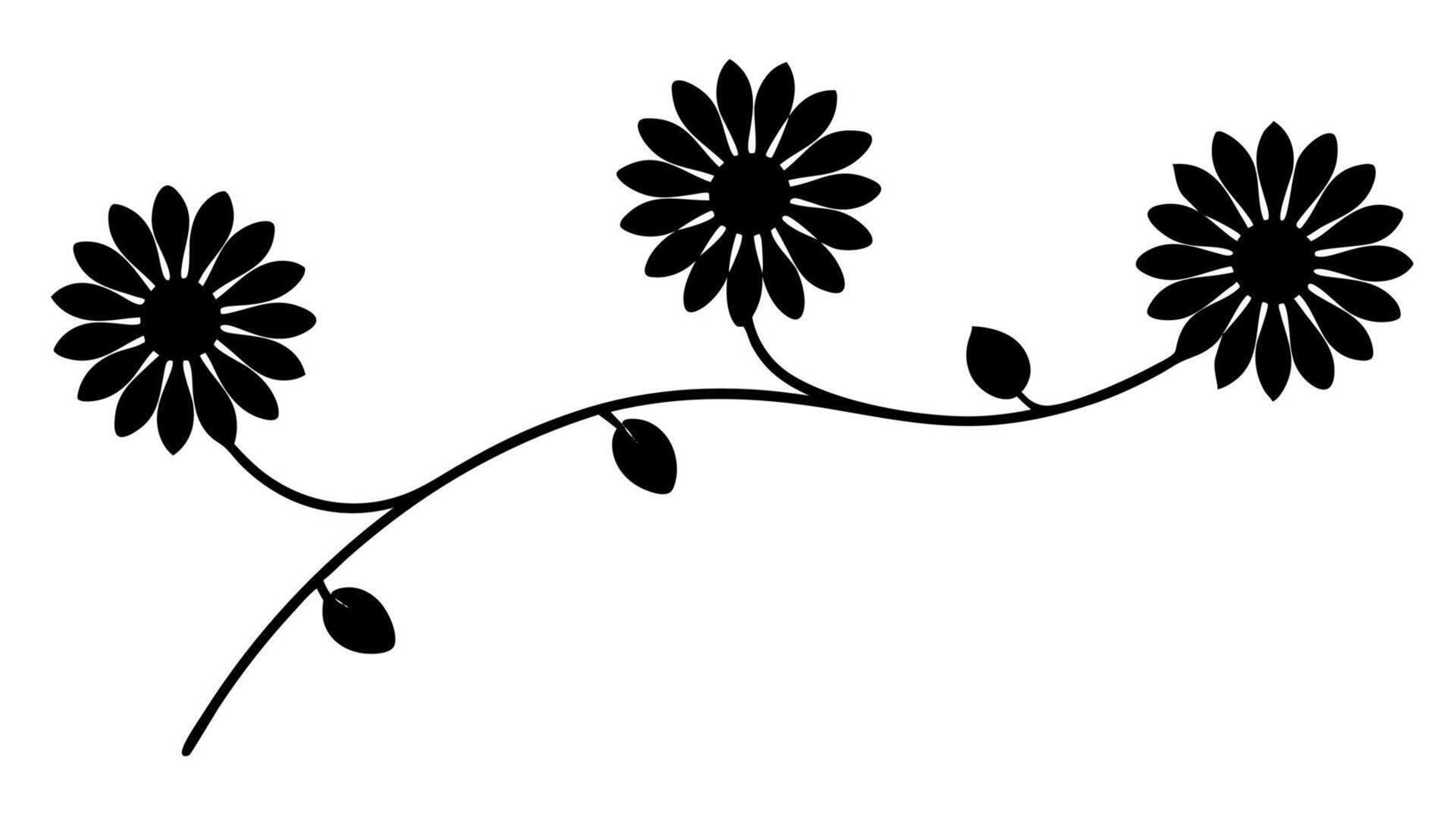 Floral Silhouette Featuring Elegant Flower Pattern vector