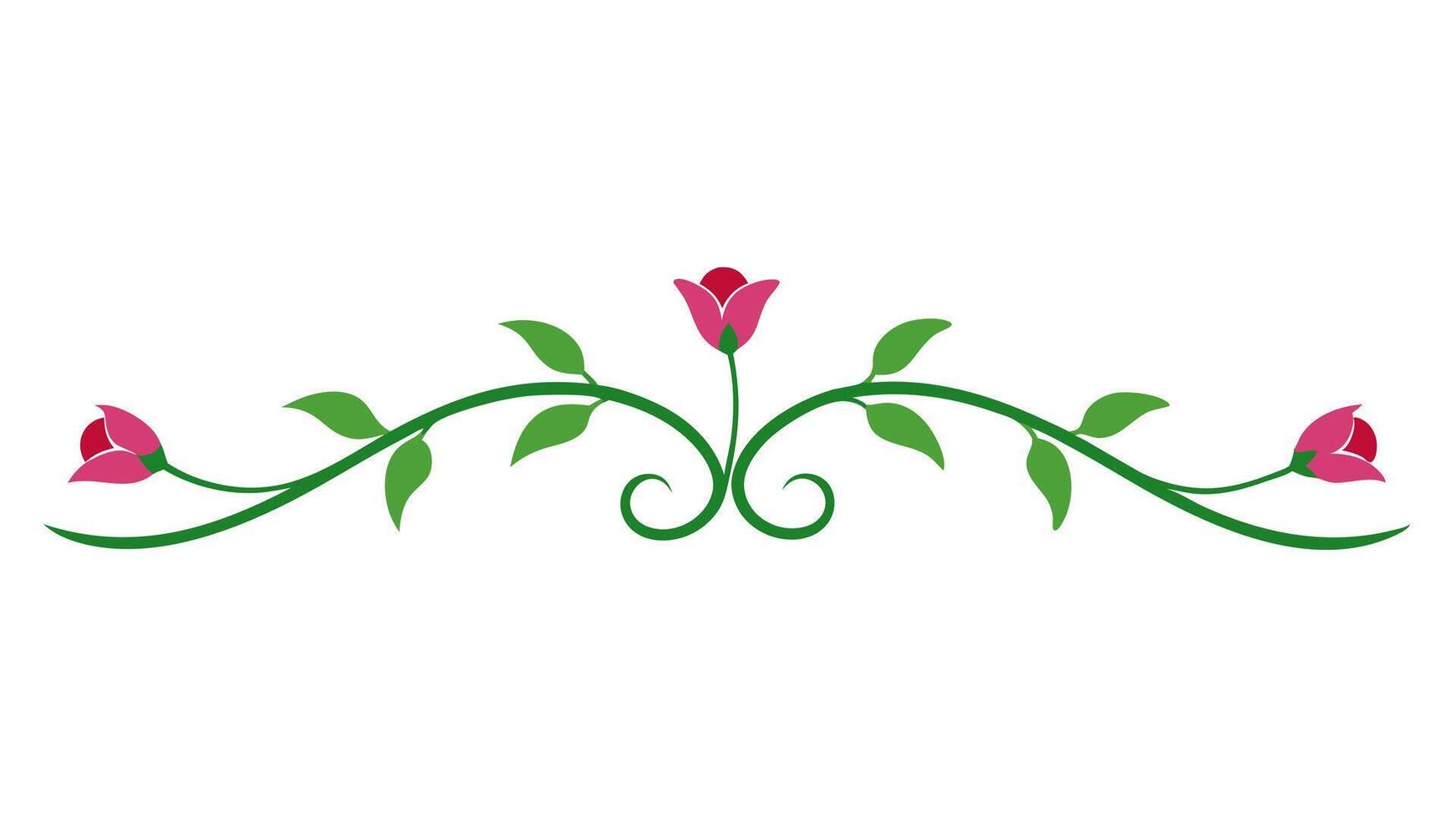 Classic Flower Ornament with Underline Graphic Projects vector