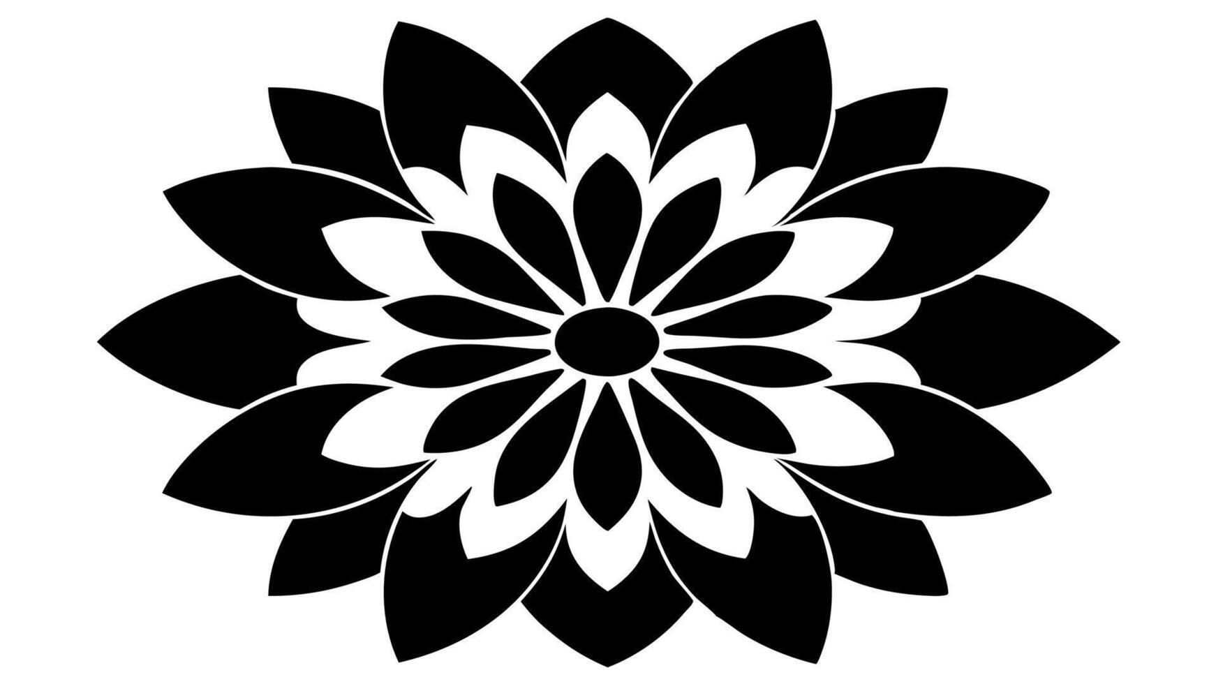 Floral Ornament Silhouette Design Featuring Elegant Flower Pattern Creative vector