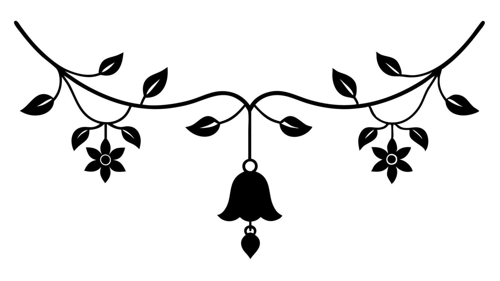 Elegant Floral Flower Ornament Silhouette Design for Decor and Invitations vector
