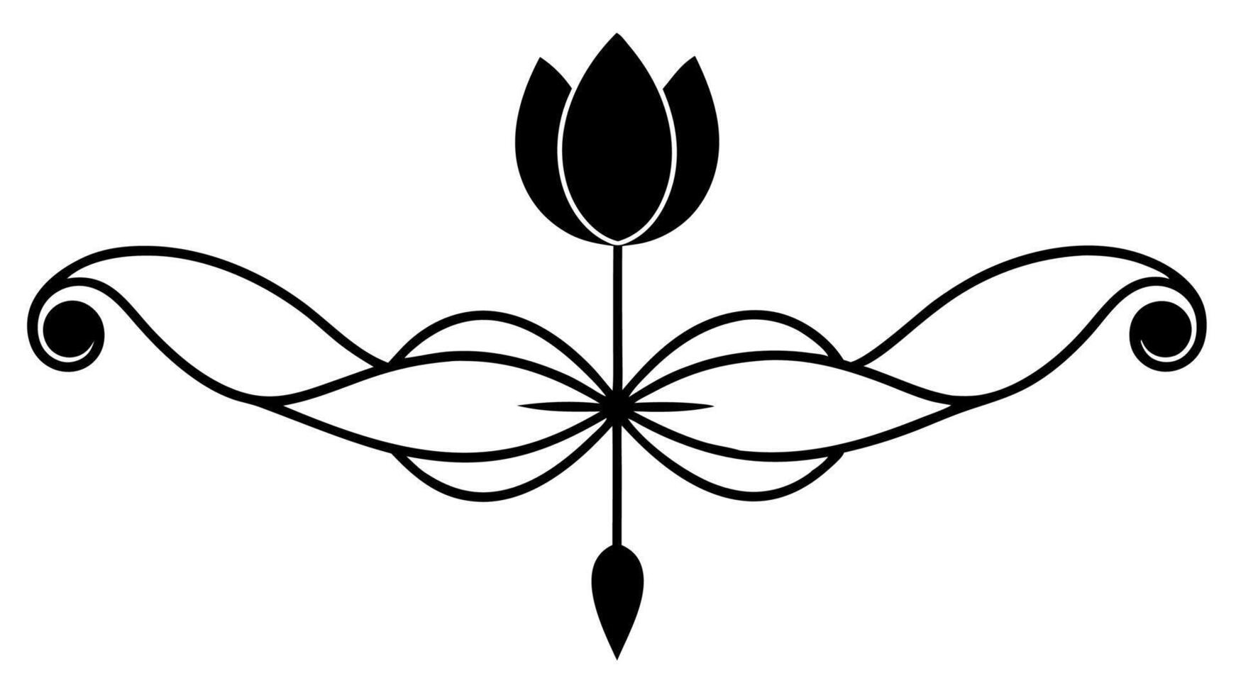 Flower Ornament Silhouette Design Elegant Decorative Patterns vector