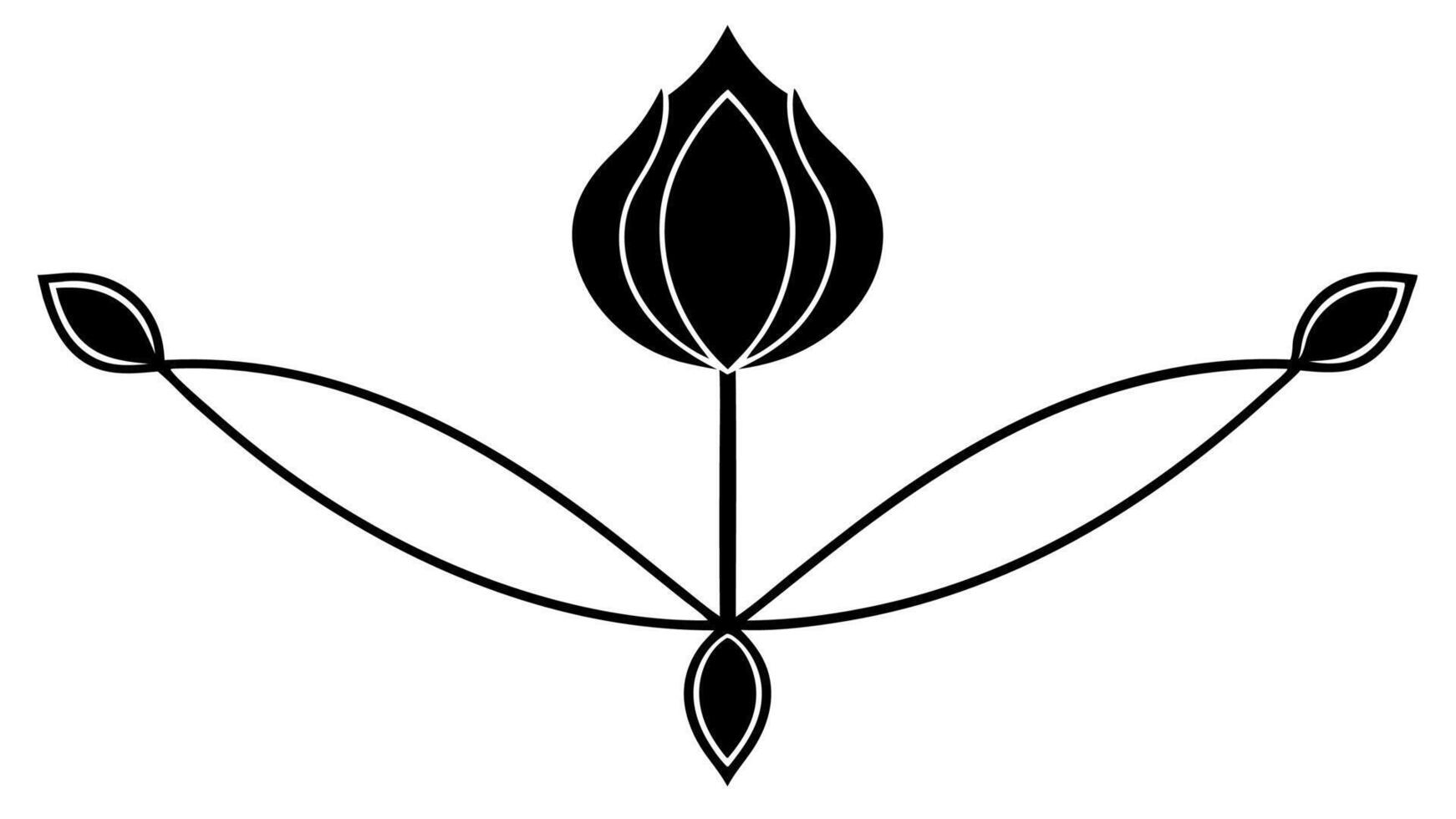 Beautiful Flower Ornament Silhouette Design for Classic Artistic vector