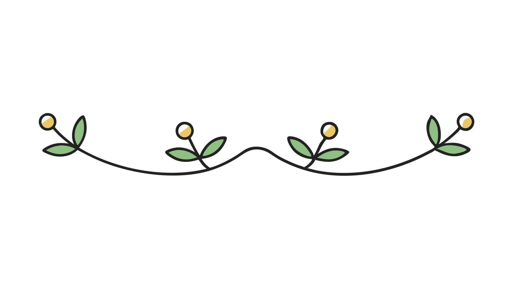 Elegant Floral Ornament with Underline Design Creative Projects vector