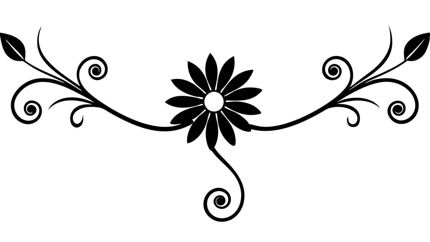Flower Ornament with Underline for Artistic Designs vector