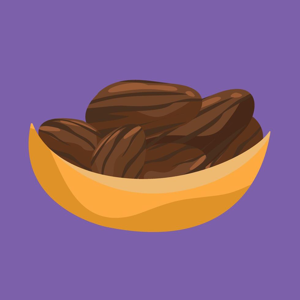 Flat Design Sweet Dates for Iftar and Ramadan Blessings vector
