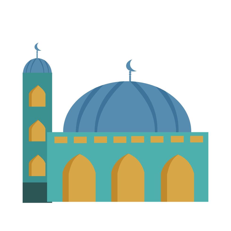 Flat Design Majestic Mosque with Islamic Architecture vector
