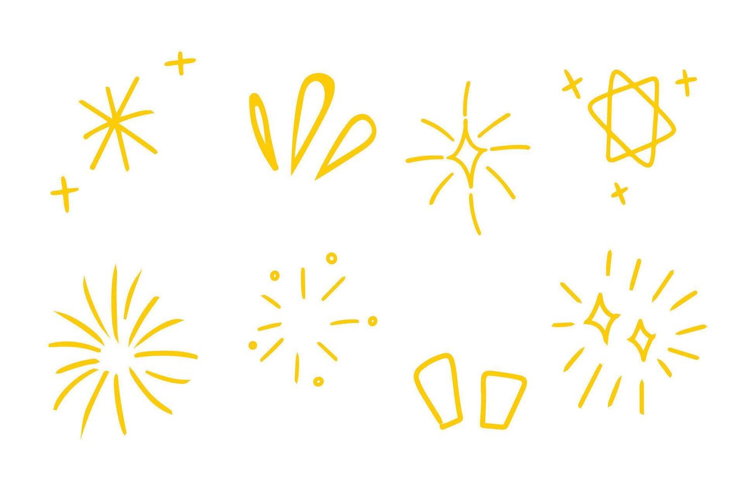 Sparkle and doodle star hand drawn for element and illustration vector