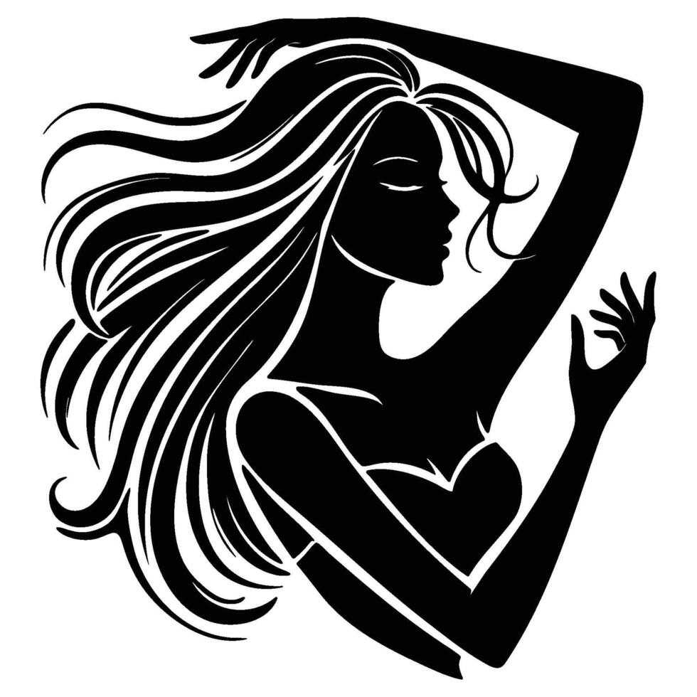 Silhouette of a beautiful woman posing vector