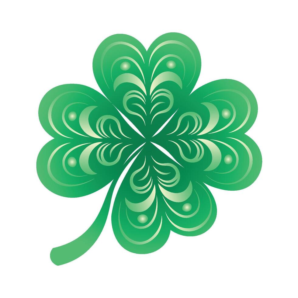 Green Gradient Four Leaf Clover vector