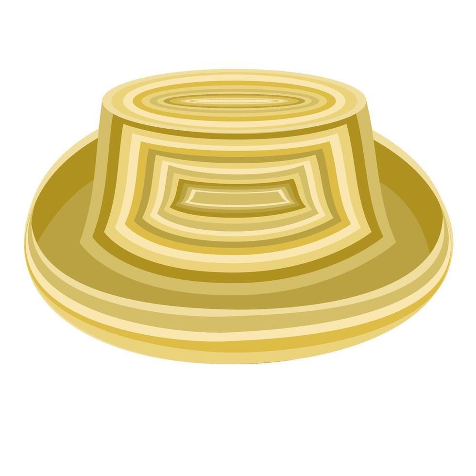 Straw Hat in flat technique vector