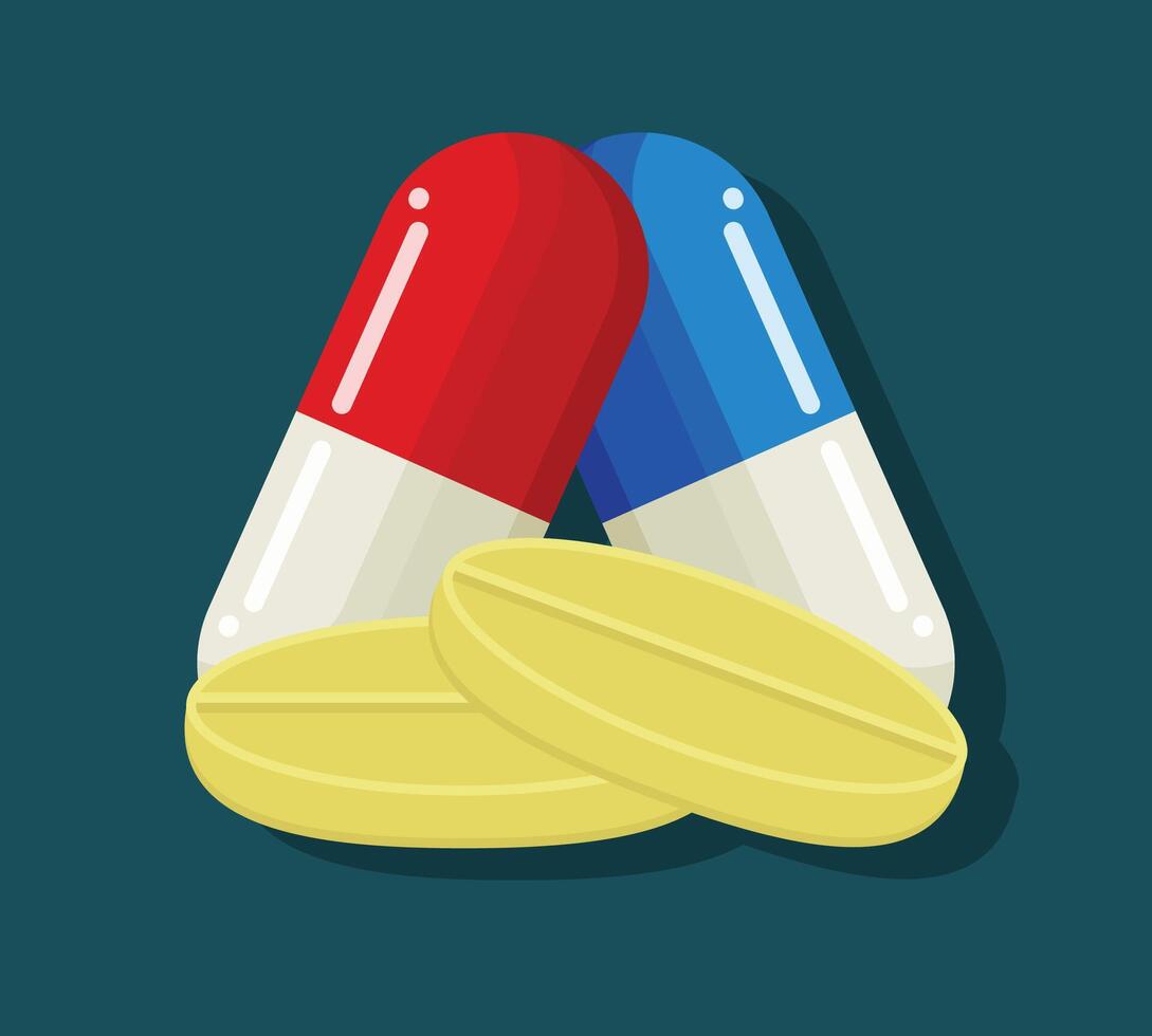 Pill and capsule medicine icon, suitable for health and medicine themes vector