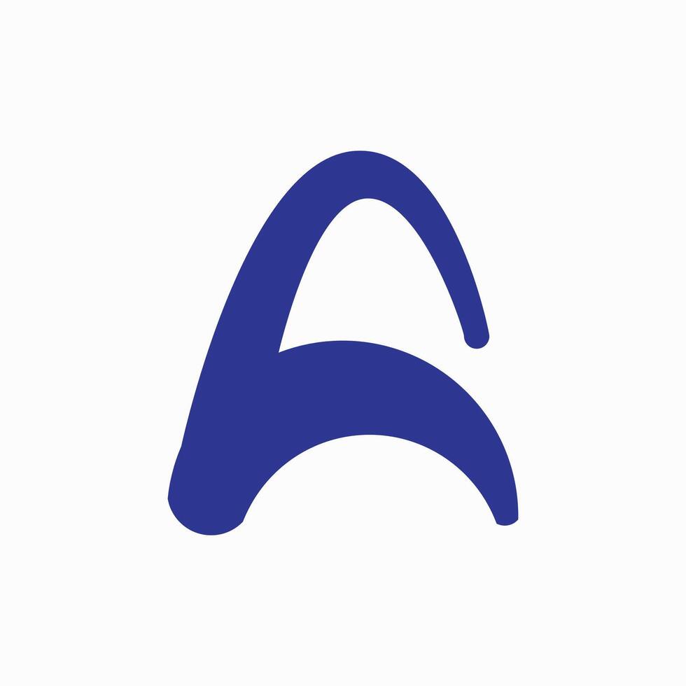 A letter logo with aesthetic style and character vector