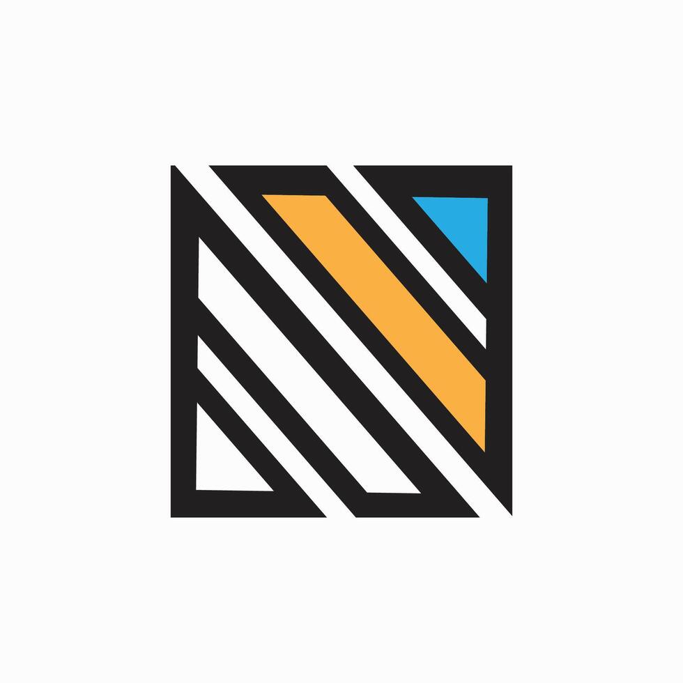 N letter logo with aesthetic style and character vector