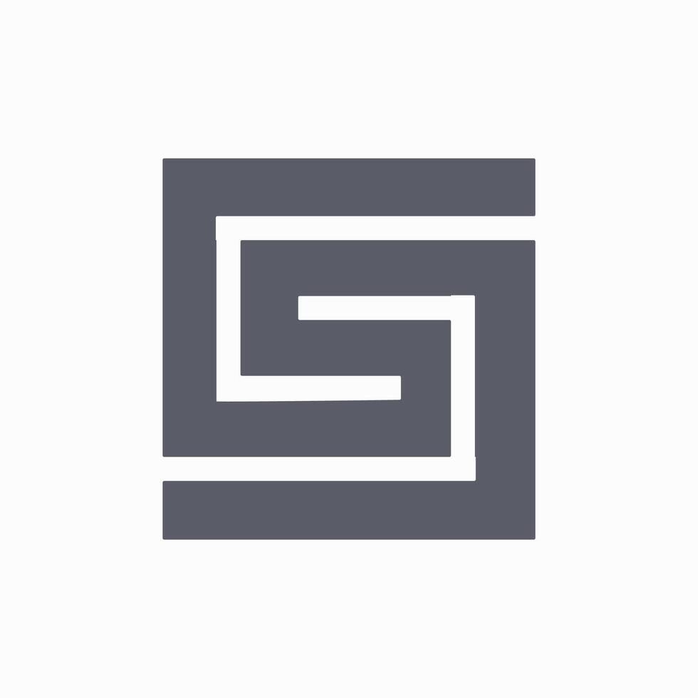 S letter logo with aesthetic style and character vector