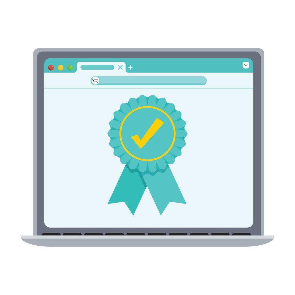 Quality control test achievement pass award illustration graphic icon vector