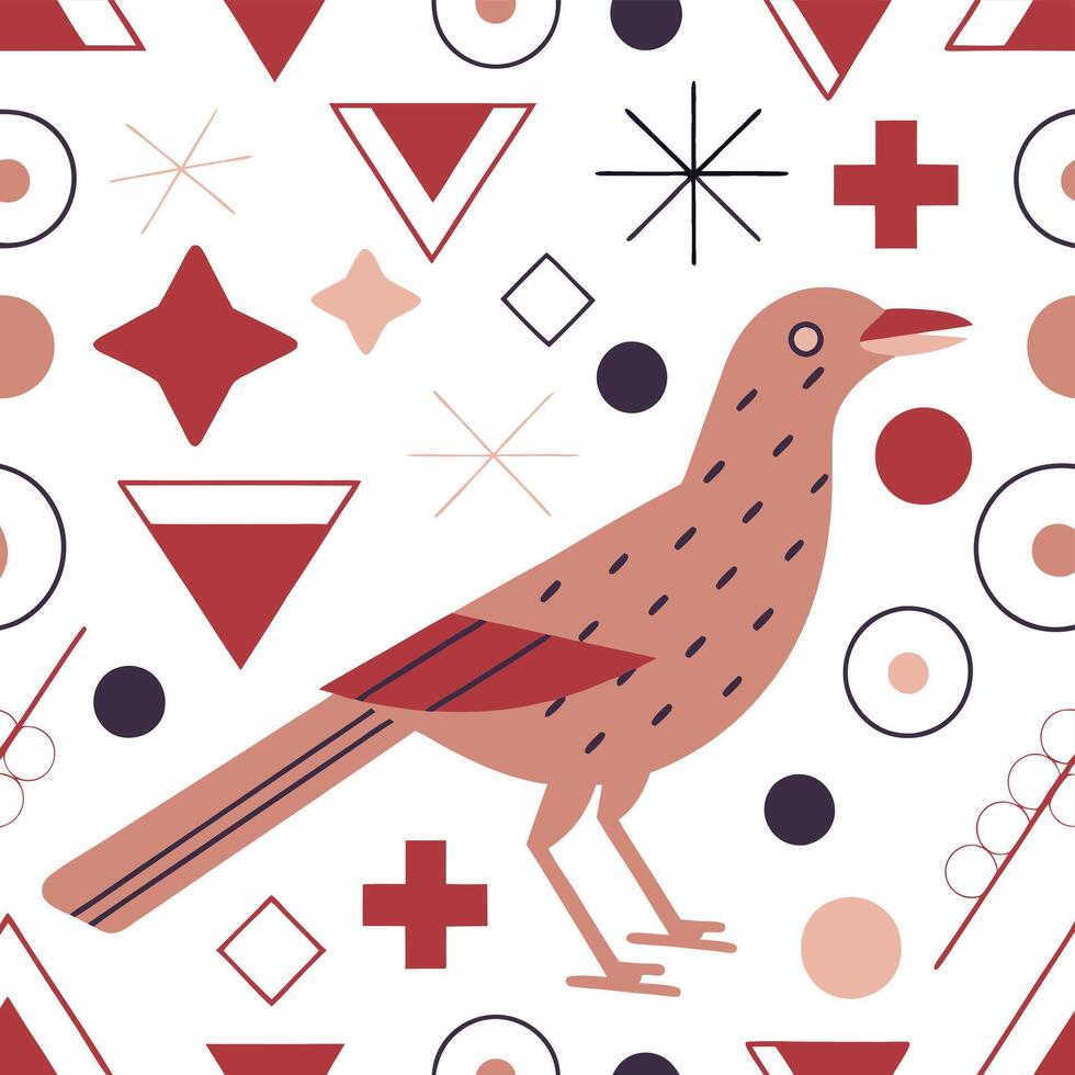 Roadrunner Bird Pattern - Fast vector