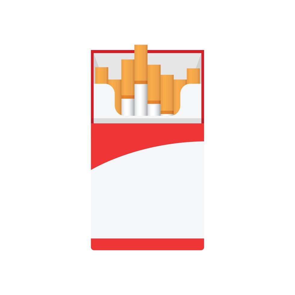 Cigarettes in a red box on a white background vector