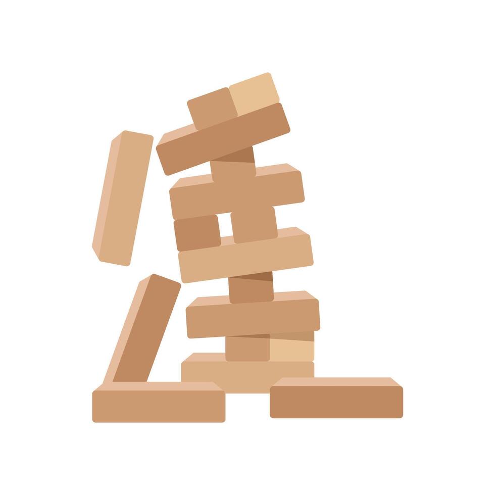 Wooden blocks stacked on top of each other vector