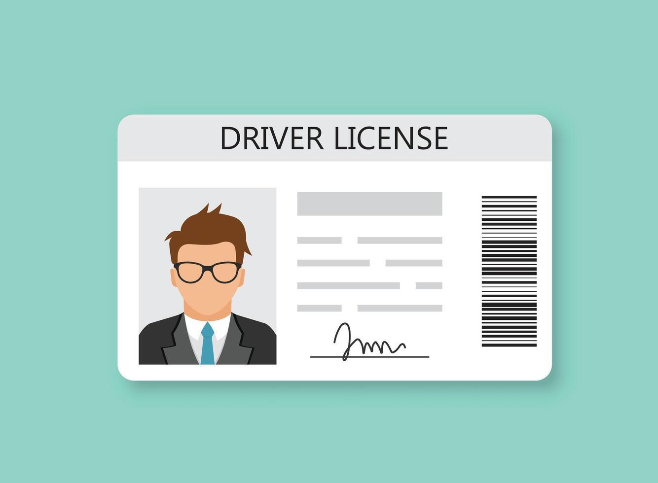 Driver license id card flat design illustration vector