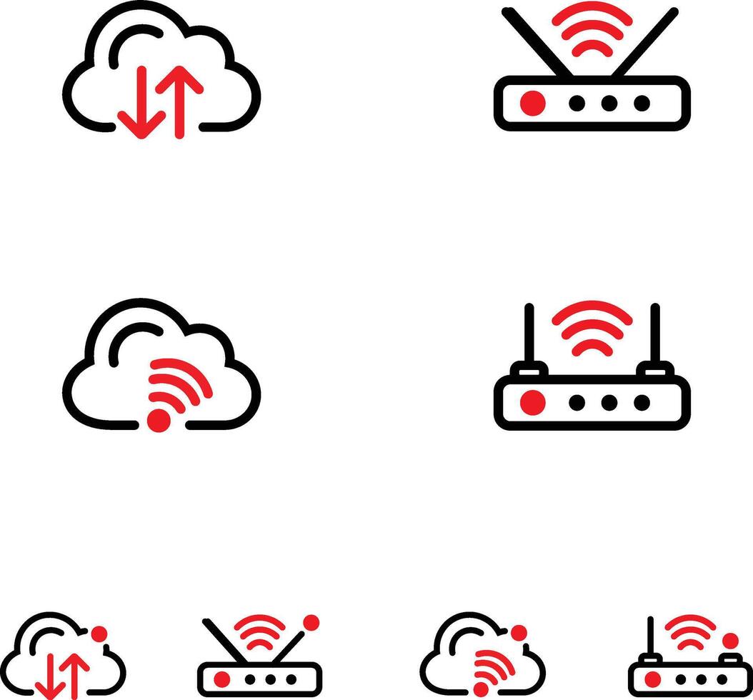 Cloud and Router Icon Art and Illustration vector