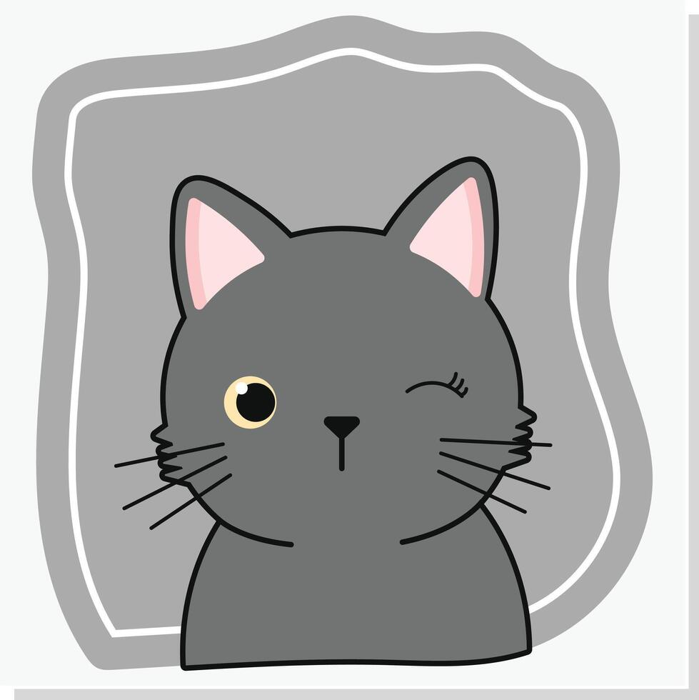 Cut Cat grey Art and Illustration vector