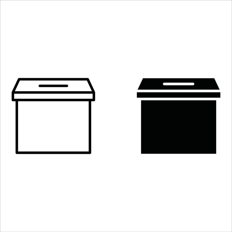 Voting ballot box icon set.Hand voting box concept vector