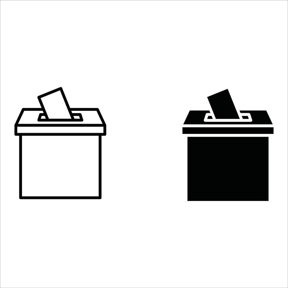 Voting ballot box icons set. Hand voting box concept. vector