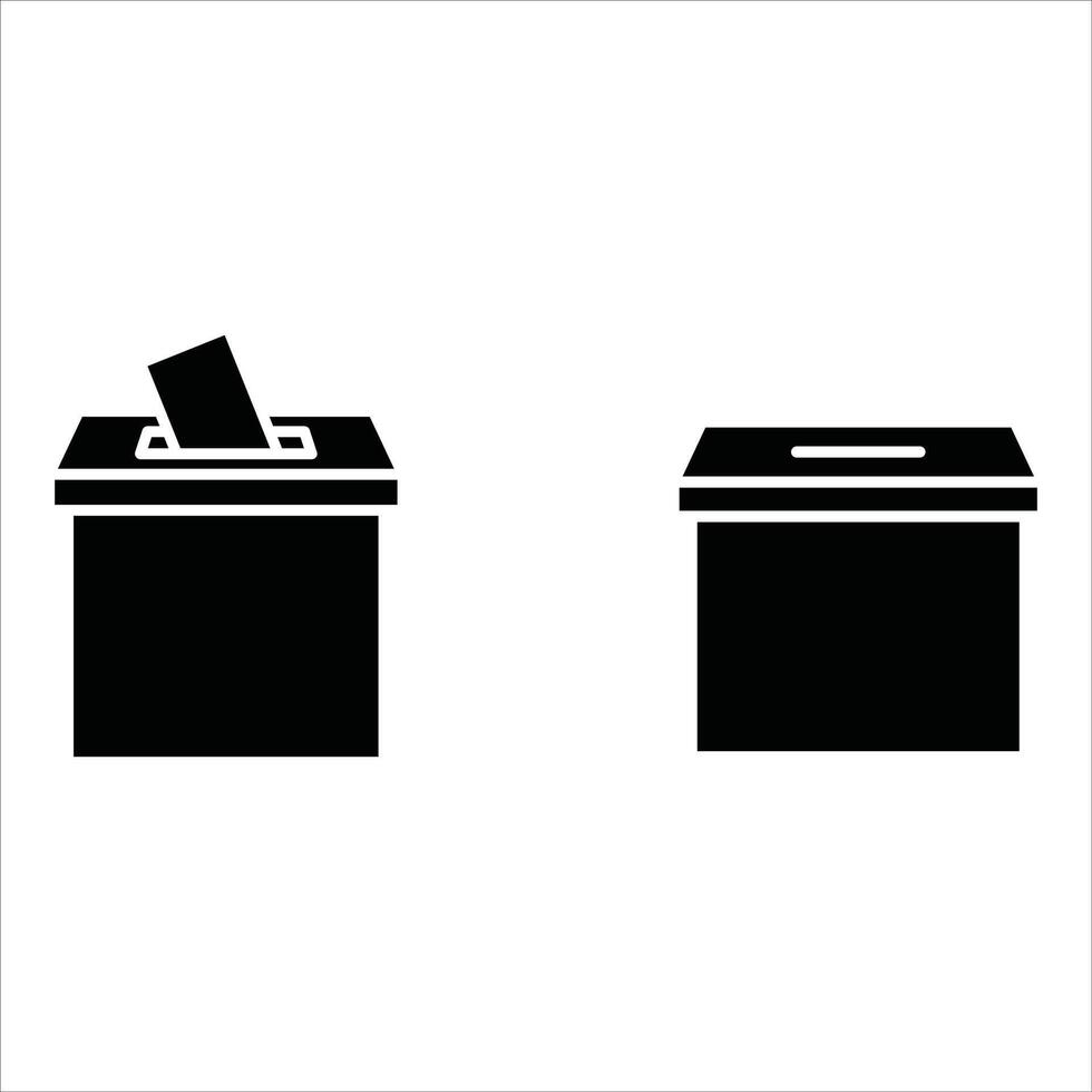 Voting ballot box icon set. Hand voting box concept. vector