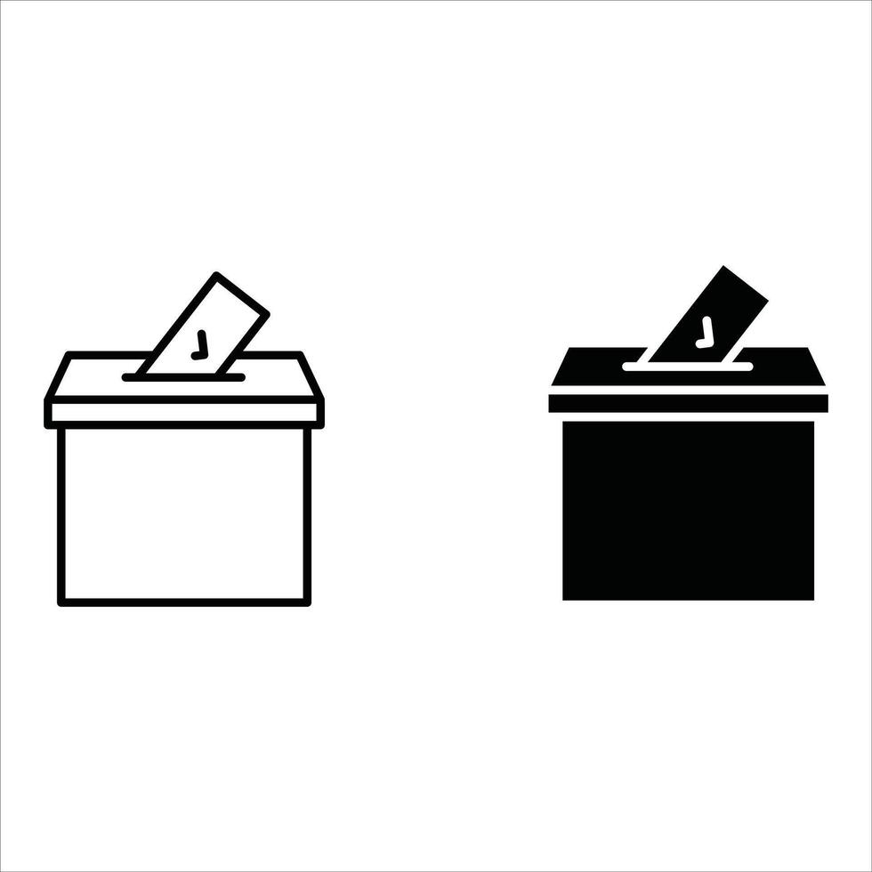 Voting ballot box icon set. Hand voting box concept vector