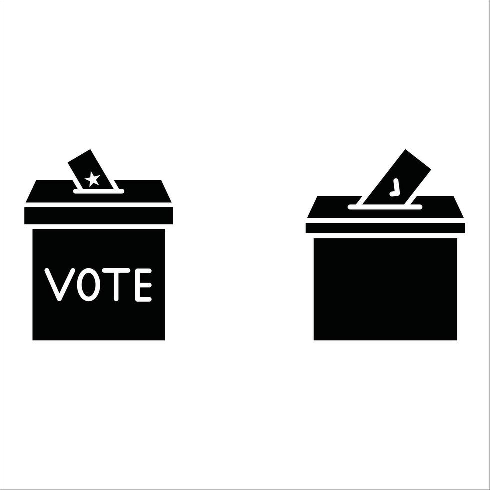 Voting ballot box icon set.Hand voting box concept. . vector