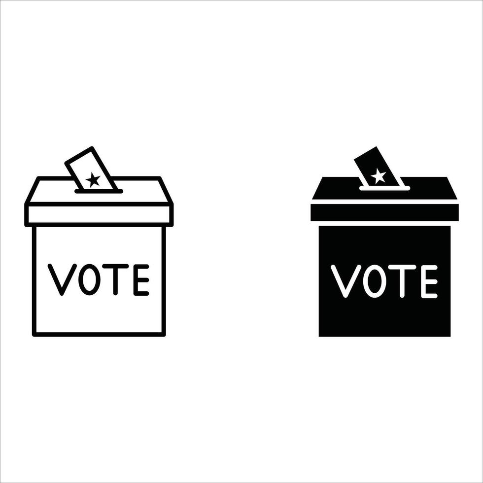 Voting ballot box iconset.Hand voting box concept vector