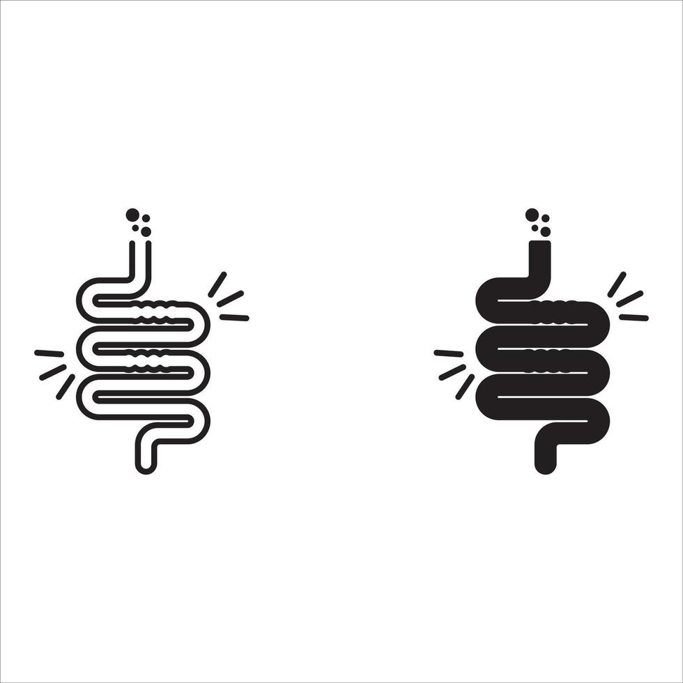 Gut constipation icon line art . vector