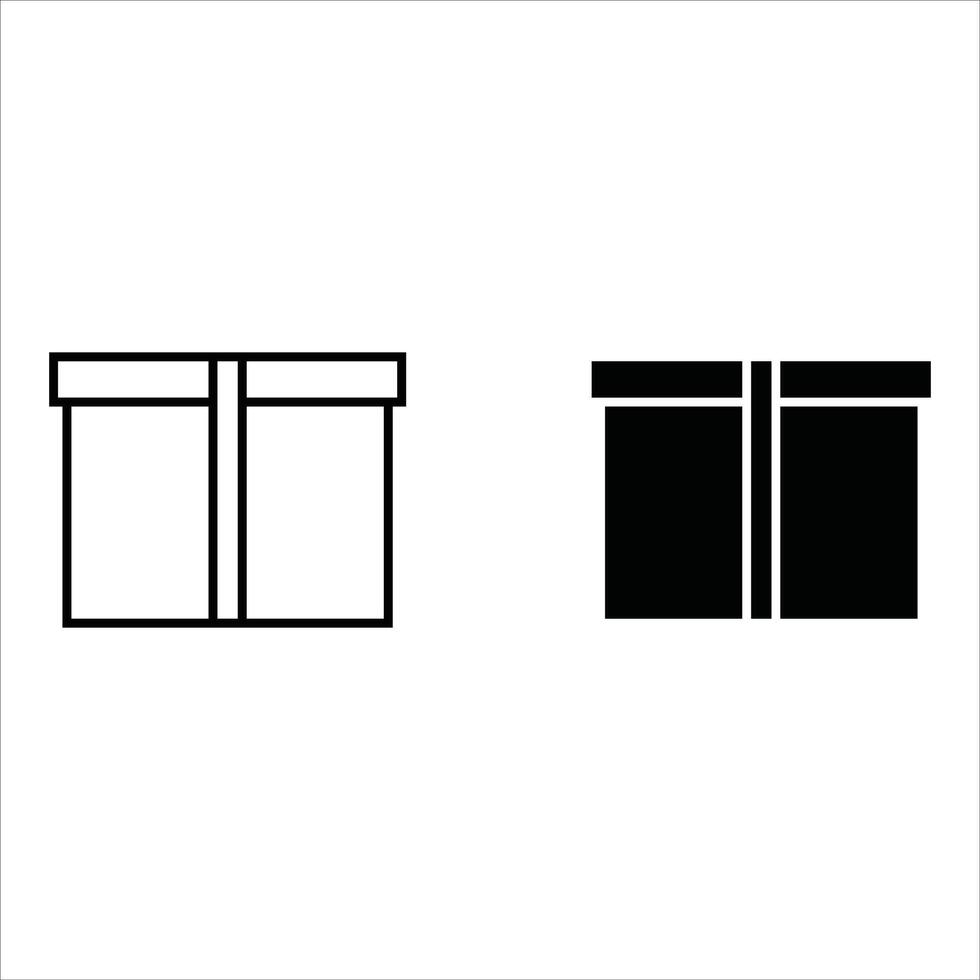 Box icon set. Product package cardboard shipping parcel box icon collection. Open and close outlined carton box sign. Open empty cube package. Stock . vector