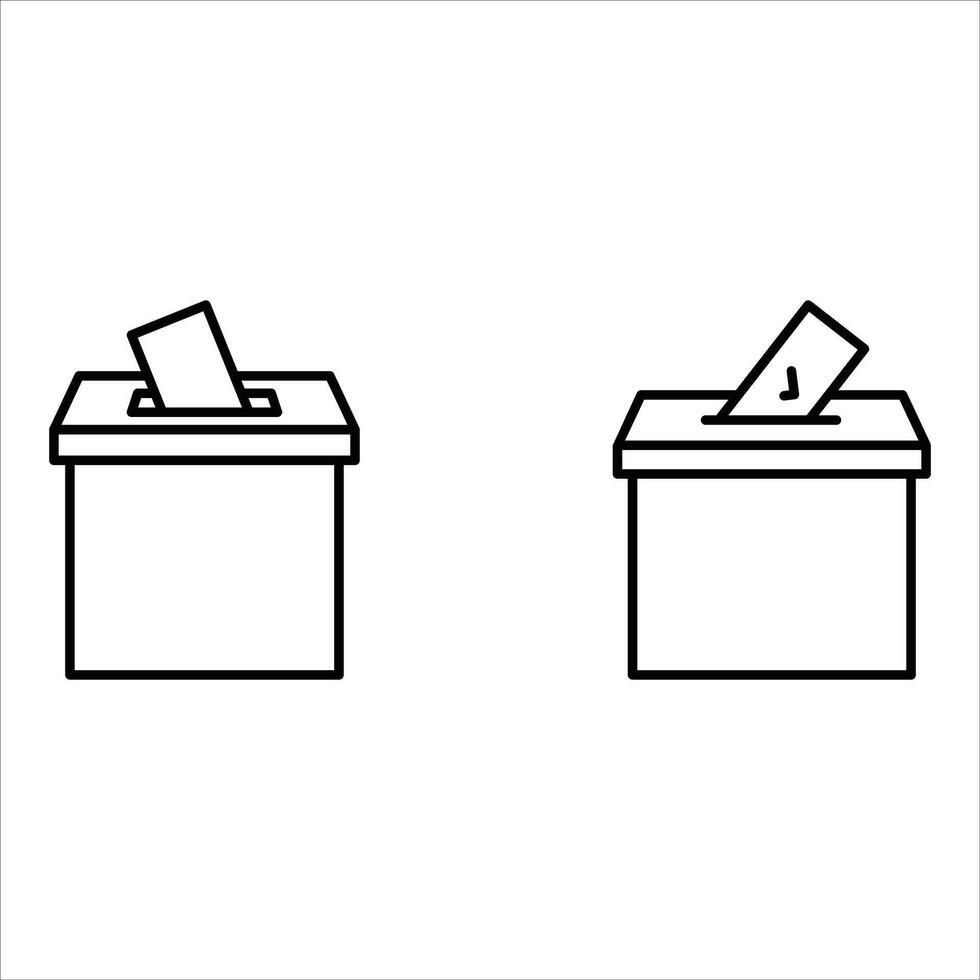 Voting ballotbox icon set.Hand voting box concept. vector
