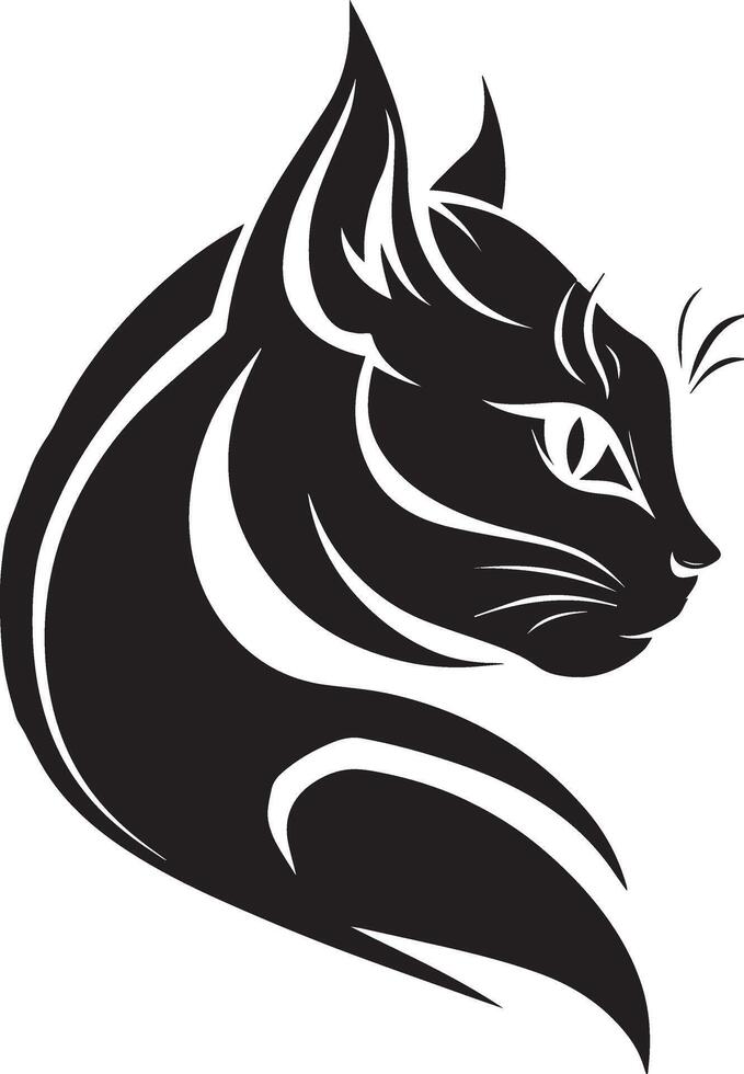 Cat Head Modern Feline Design vector