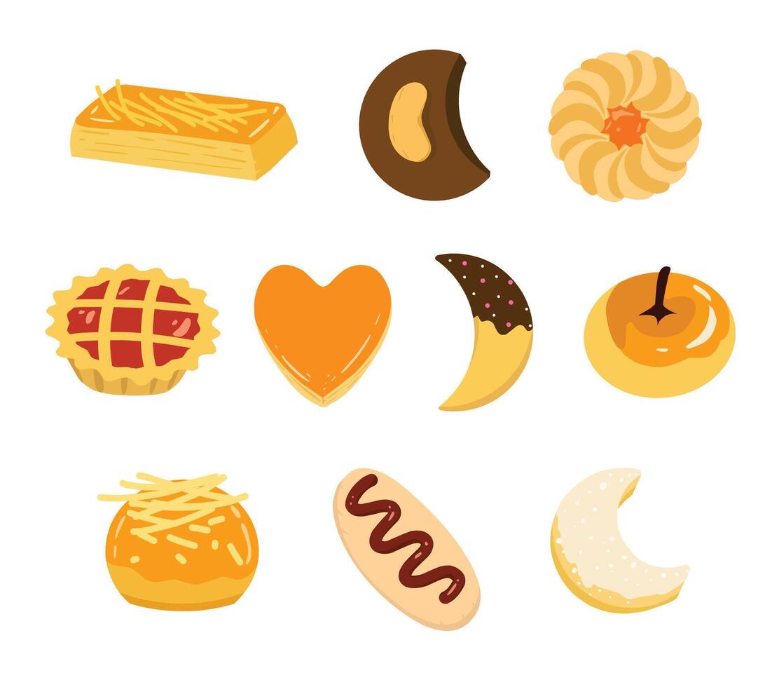Indonesian Traditional Eid Mubarak Snack Collection vector