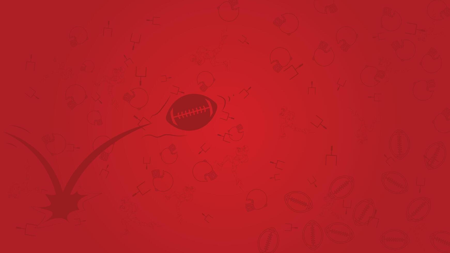 abstract American Football Background with Ball Impact and Sports Elements in Red Theme vector