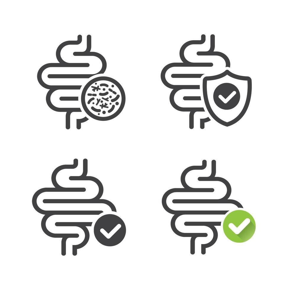 Gut Health Icons vector