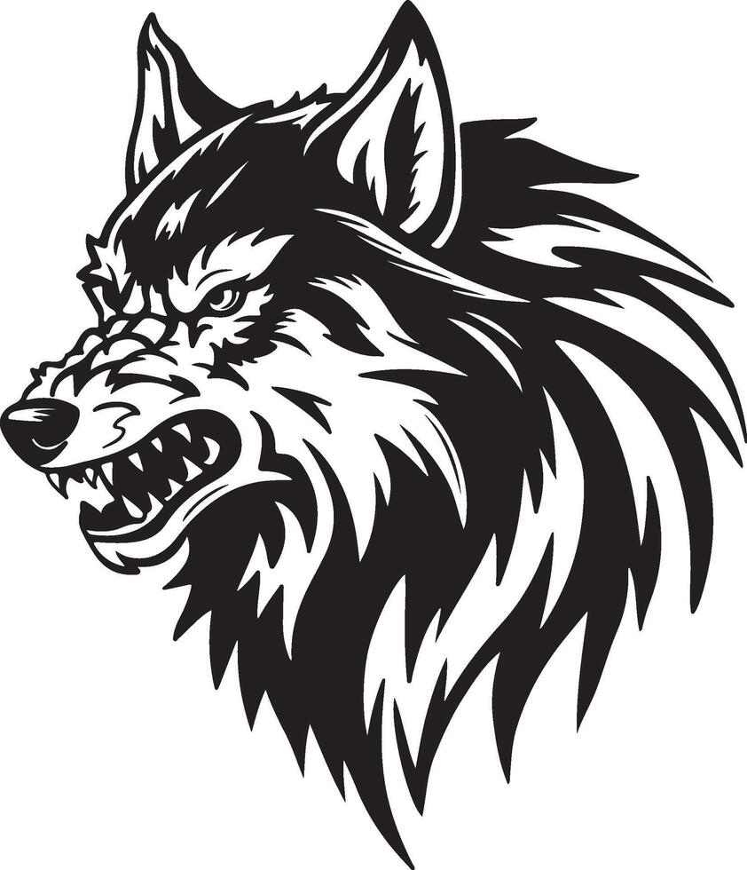 Stunning Wolf Illustration On White Background vector