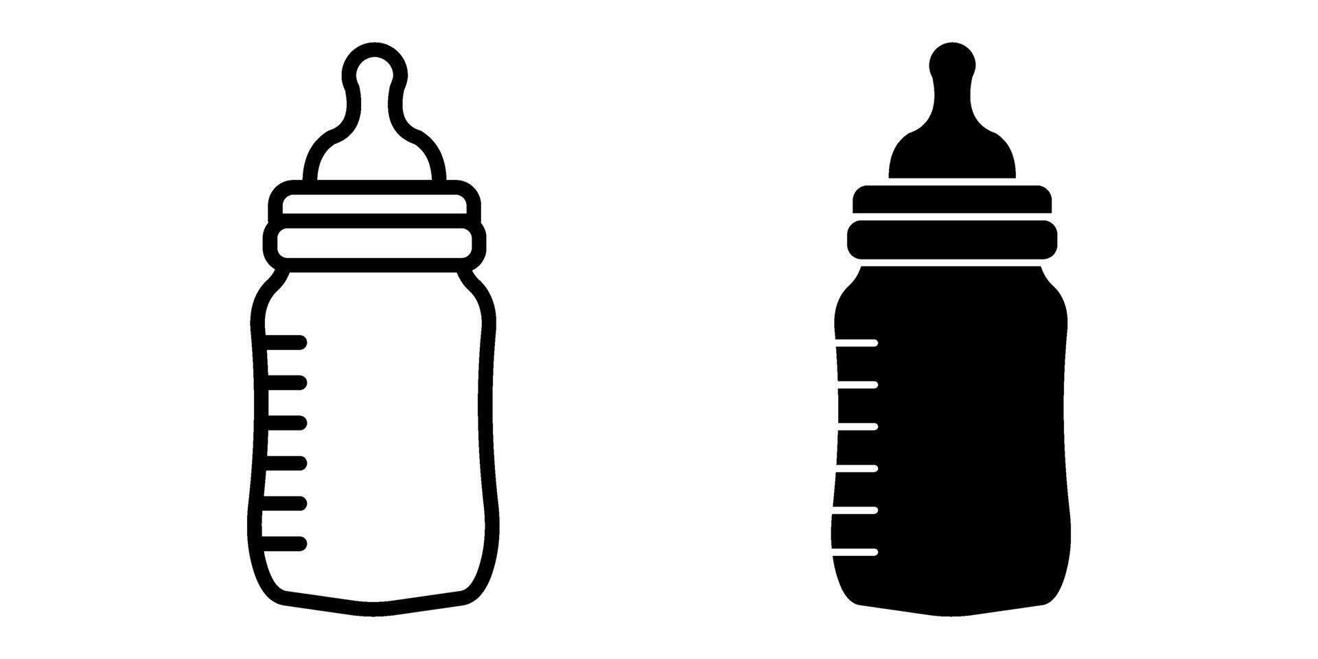 Baby bottle Icon set. Symbol isolated white background. illustration. color editable. vector