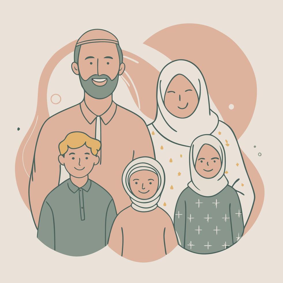 Happy Muslim Family vector