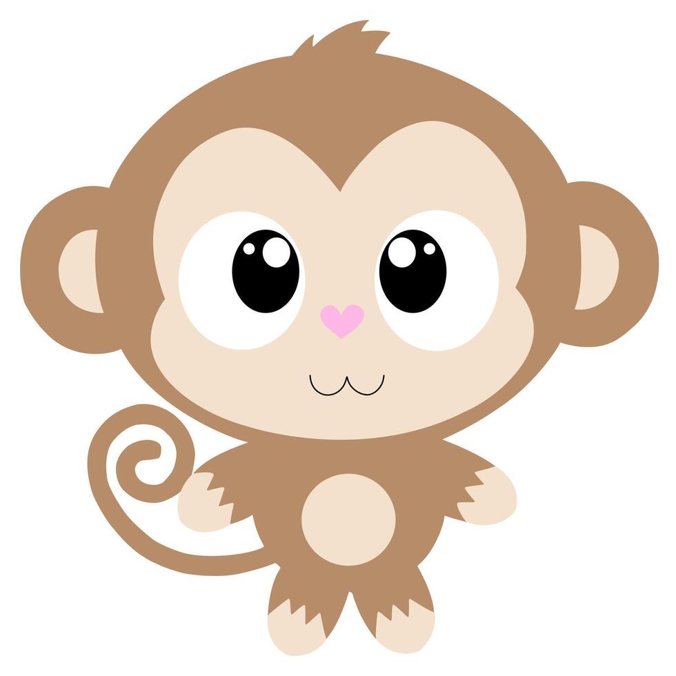a cute baby monkey isolated on white background vector